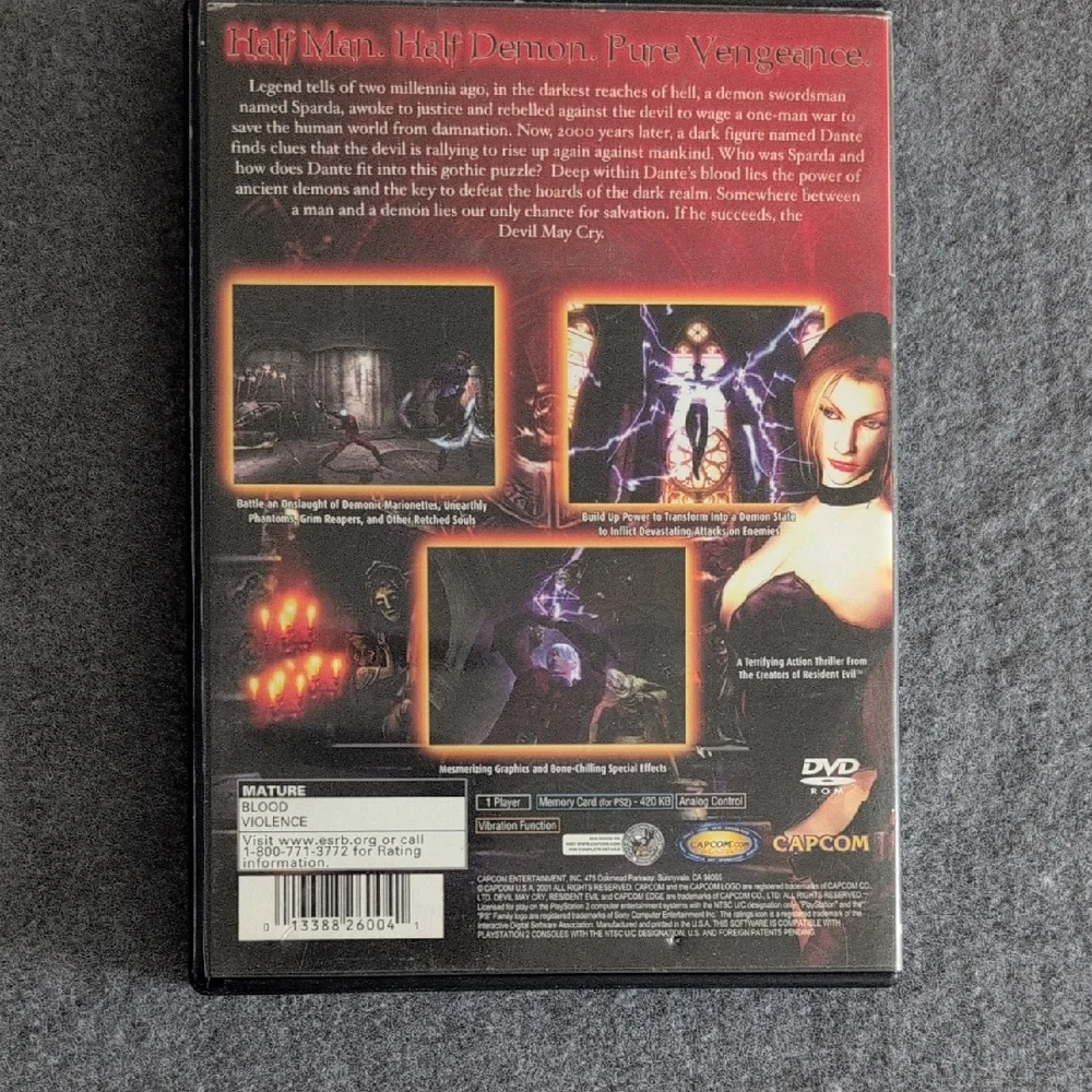 Devil May Cry PlayStation 2 PS2 Black Label Tested Capcom Dante No Manual